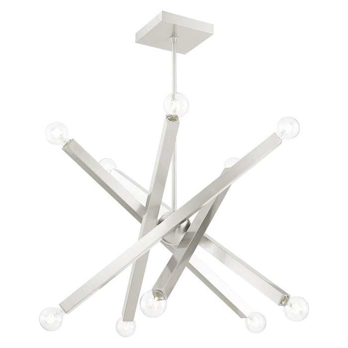 Livex Solna 10 Light Chandelier, Brushed Nickel
