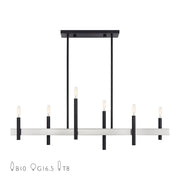 Livex Denmark 6Lt Large Linear Chandelier, Black/Nickel - 49336-04