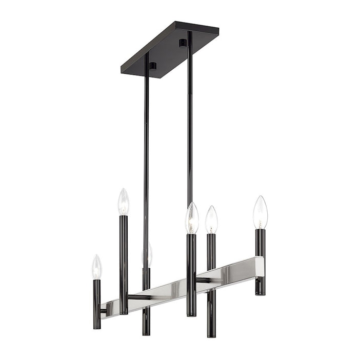 Livex Denmark 6Lt Extra Large Linear Chandelier, Black Chrome/Nickel