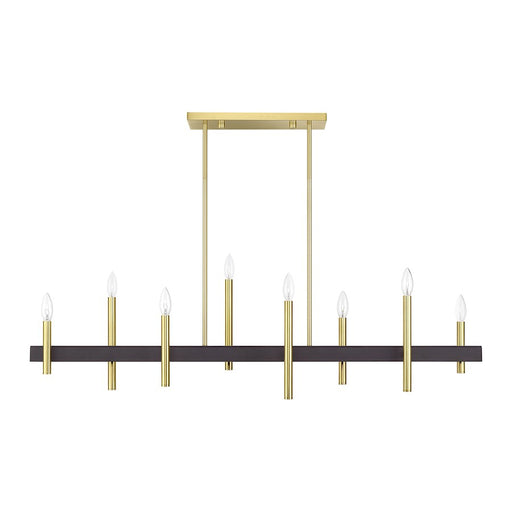 Livex Denmark 8Lt Extra Large Linear Chandelier, Brass/Bronze Accent