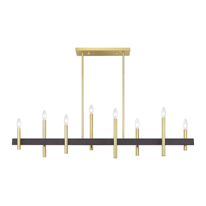 Livex Denmark 8Lt Extra Large Linear Chandelier, Brass/Bronze Accent