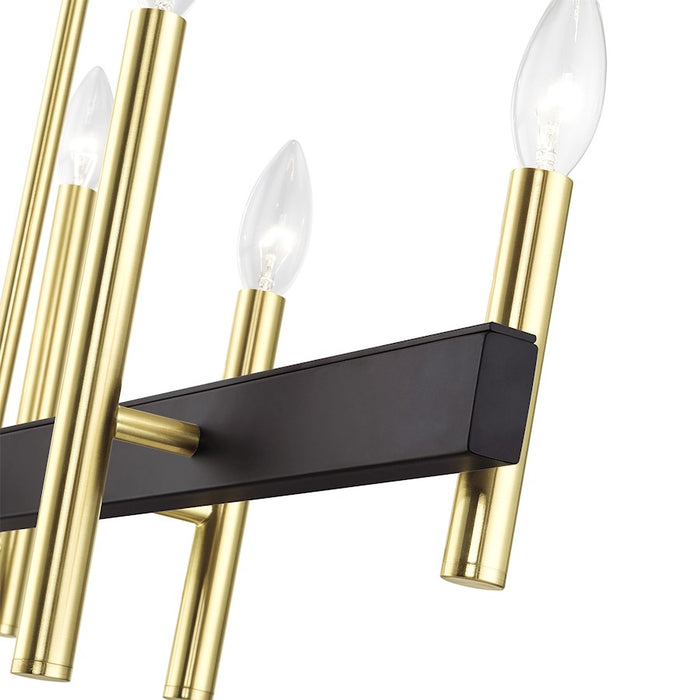 Livex Denmark 8Lt Extra Large Linear Chandelier, Brass/Bronze Accent