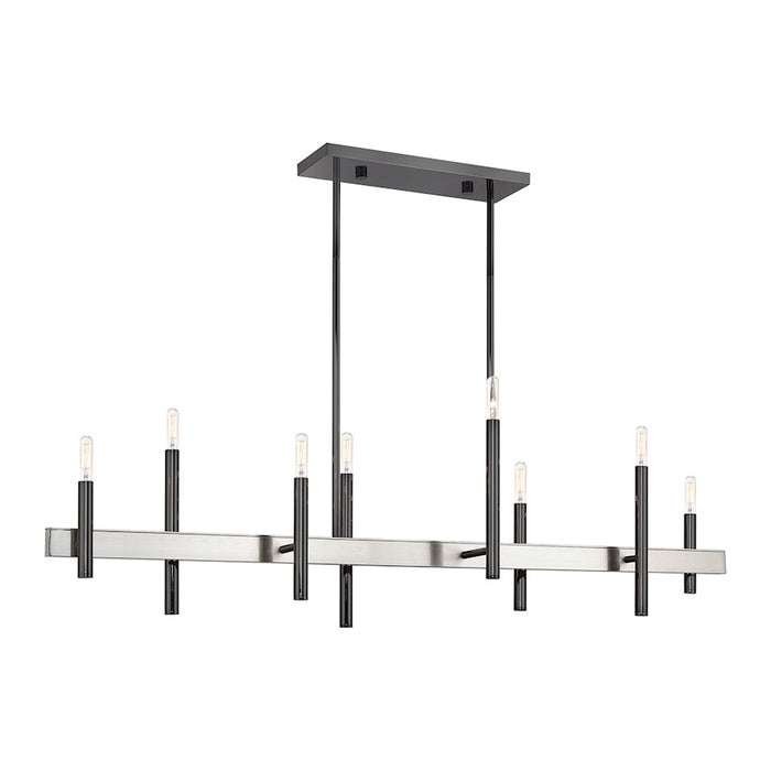 Livex Denmark 8Lt Extra Large Linear Chandelier, Black Chrome/Nickel