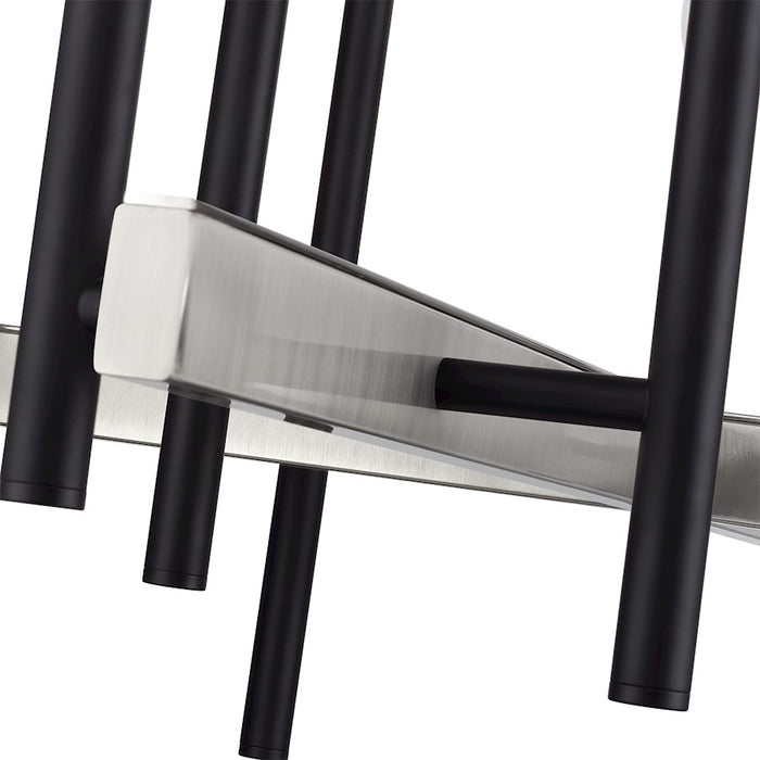 Livex Denmark 12Lt Extra Large Foyer Chandelier, Black/Nickel