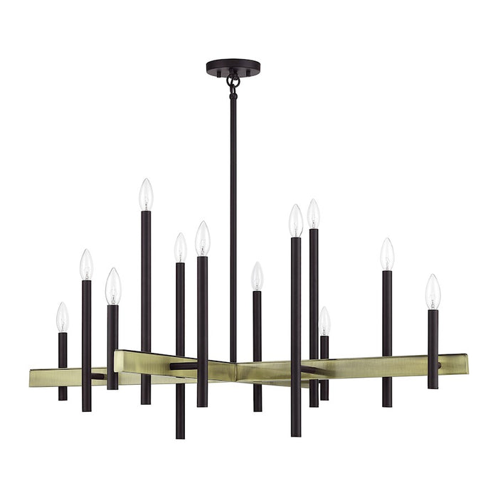 Livex Denmark 12Lt Extra Large Foyer Chandelier, Bronze/Brass
