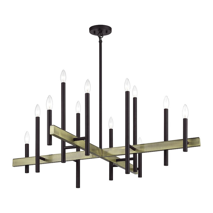 Livex Denmark 12Lt Extra Large Foyer Chandelier, Bronze/Brass