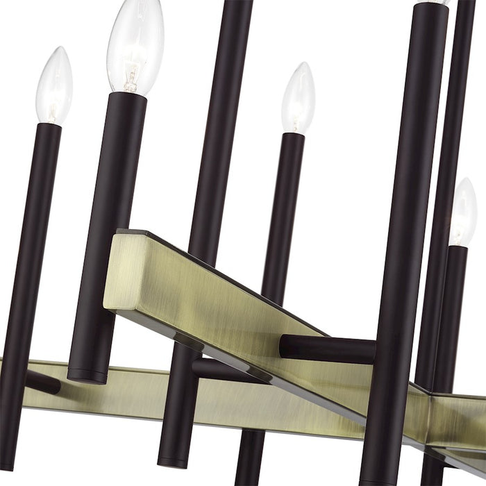 Livex Denmark 12Lt Extra Large Foyer Chandelier, Bronze/Brass