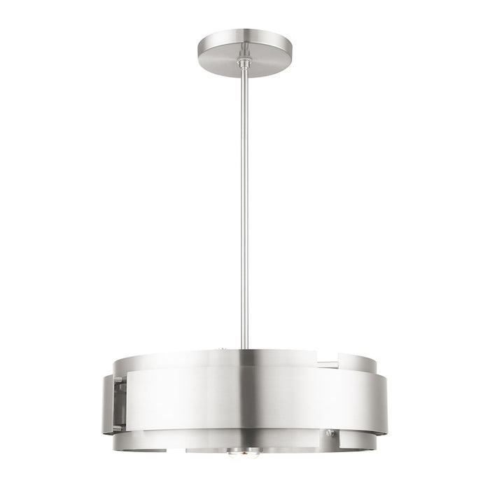 Livex Varick Pendant Chandelier, Nickel/Nickel Drum