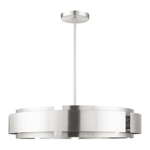 Livex Varick Pendant Chandelier, Nickel/Nickel Drum