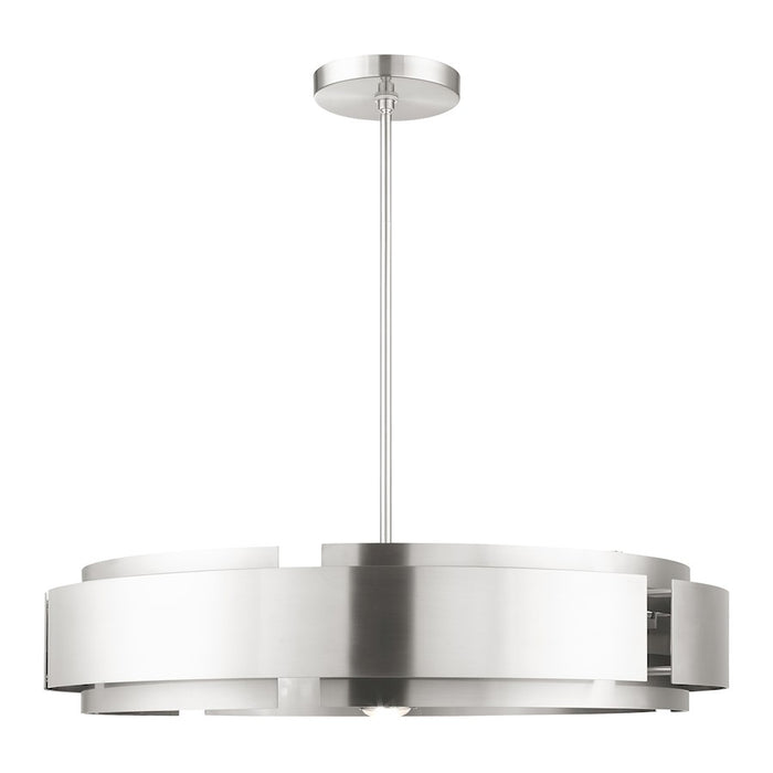 Livex Varick Pendant Chandelier, Nickel/Nickel Drum
