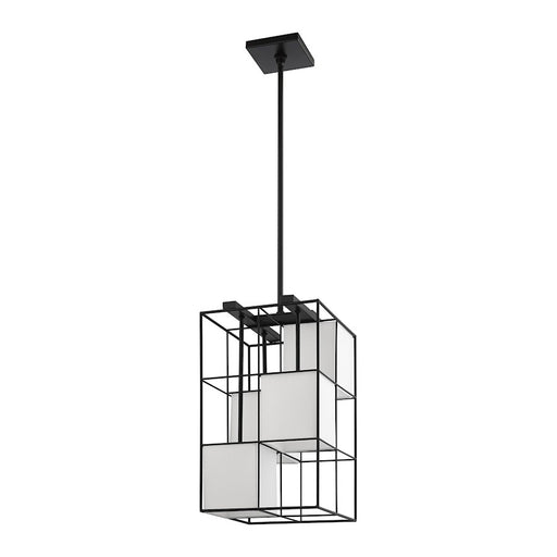 Livex Trondheim 4 Light Pendant Chandelier, Black/Off White Hardback