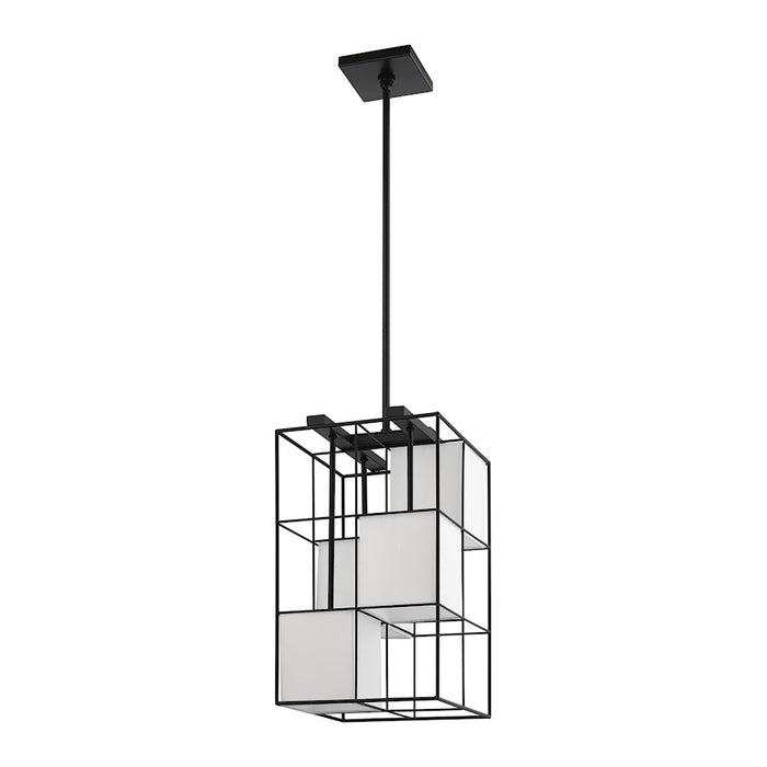 Livex Trondheim 4 Light Pendant Chandelier, Black/Off White Hardback