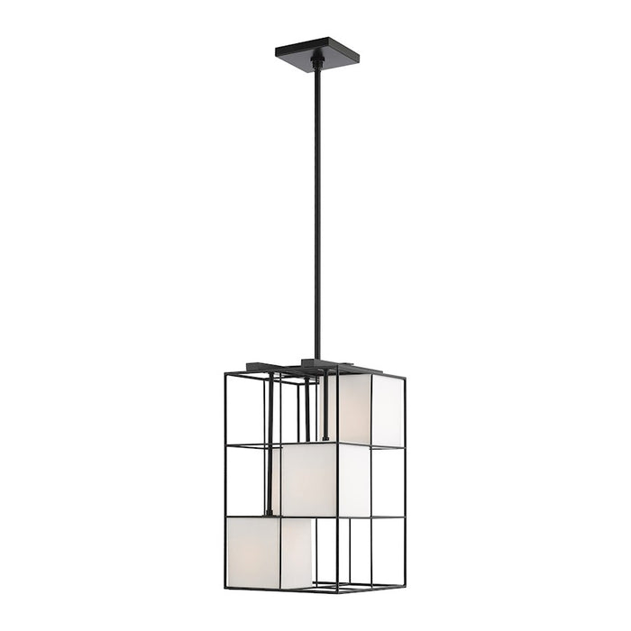 Livex Trondheim 4 Light Pendant Chandelier, Black/Off White Hardback