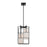 Livex Trondheim 4 Light Pendant Chandelier, Black/Off White Hardback
