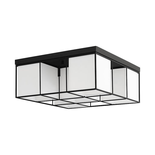 Livex Trondheim 5 Light Flush Mount, Black/Off White Hardback