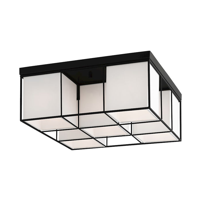 Livex Trondheim 5 Light Flush Mount, Black/Off White Hardback