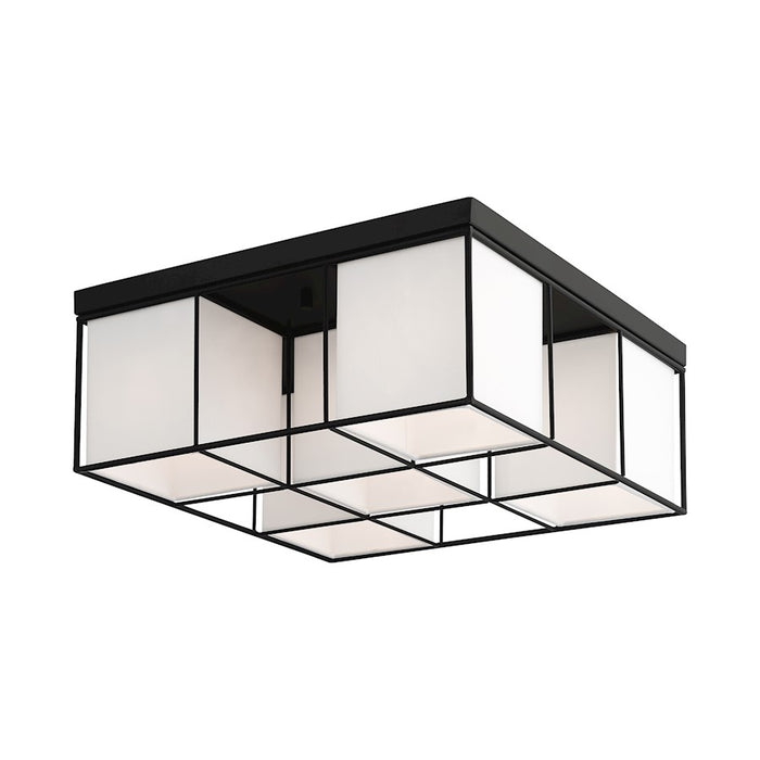 Livex Trondheim 5 Light Flush Mount, Black/Off White Hardback