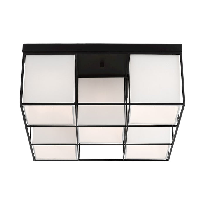Livex Trondheim 5 Light Flush Mount, Black/Off White Hardback