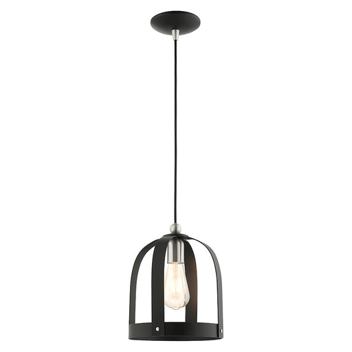Livex Stoneridge 1 Light Mini Pendant, Textured Black