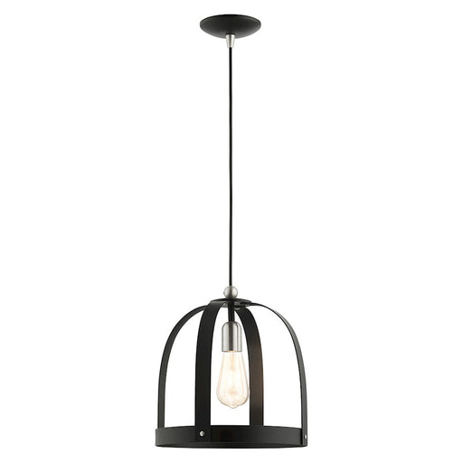 Livex Stoneridge 1 Light Mini Pendant, Textured Black