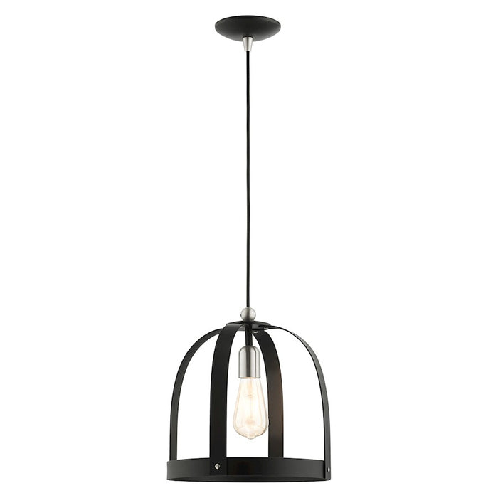 Livex Stoneridge 1 Light Mini Pendant, Textured Black