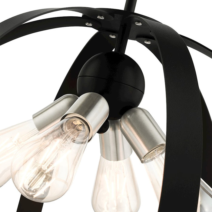 Livex Stoneridge 4 Light Pendant Chandelier, Textured Black