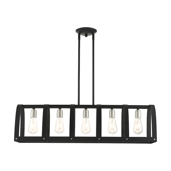 Livex Stoneridge 5 Light Linear Chandelier, Textured Black