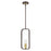 Livex Bergamo 1 Light Pendant, Bronze with Antique Brass Accents