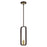 Livex Bergamo 1 Light Pendant, Bronze with Antique Brass Accents