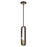 Livex Bergamo 1 Light Pendant, Bronze with Antique Brass Accents