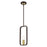 Livex Bergamo 1 Light Pendant, Bronze with Antique Brass Accents