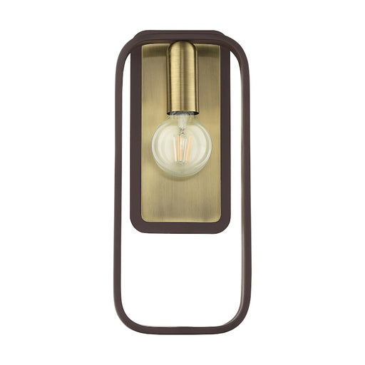 Livex Bergamo 1 Light ADA Wall Sconce, Bronze/Antique Brass Accents
