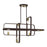 Livex Bergamo 6 Light Linear Chandelier, Bronze/Antique Brass Accents