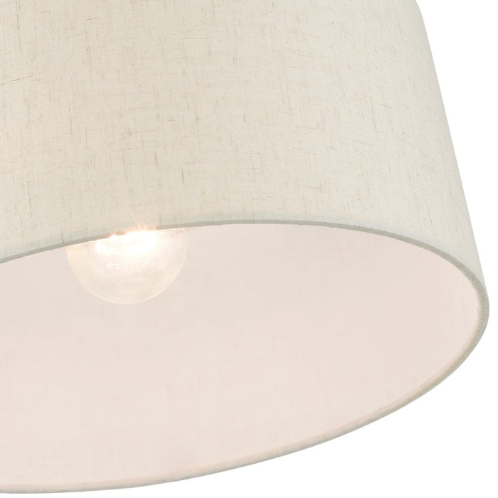 Livex Blossom 1 Light Semi Flush Mount, Antique Brass