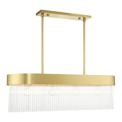 Livex Norwich Chandelier, Drum Shade/Crystal Rods