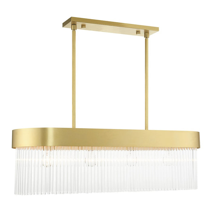 Livex Norwich Chandelier, Drum Shade/Crystal Rods