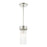 Livex Norwich 1 Light Pendant, Nickel/Nickel Drum Shade/Crystal Rods