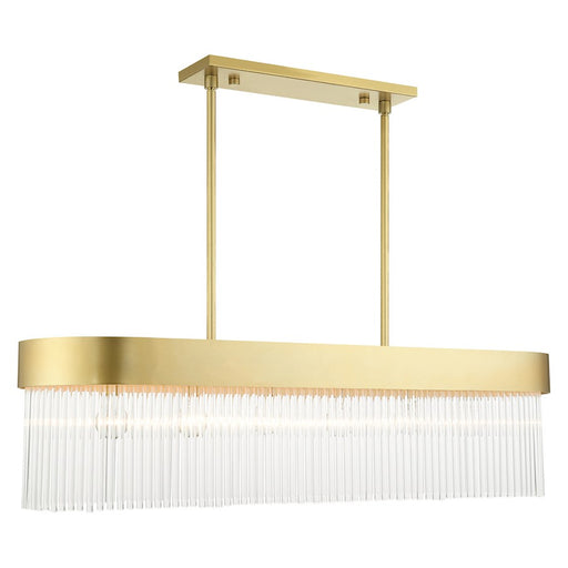 Livex Norwich 6 Light Chandelier, Drum Shade/Crystal Rods
