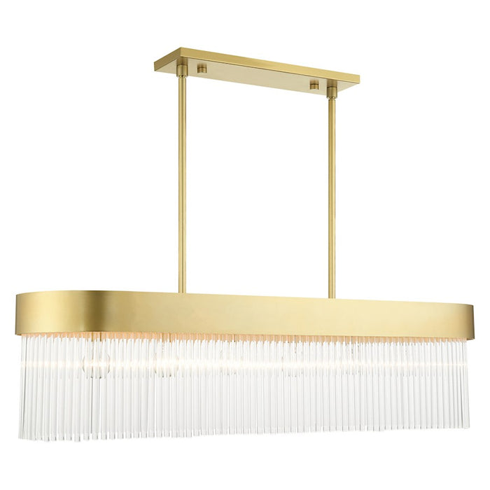 Livex Norwich 6 Light Chandelier, Drum Shade/Crystal Rods
