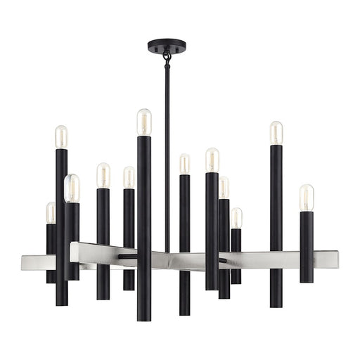 Livex Helsinki 12Lt Extra Large Chandelier, Black/Nickel