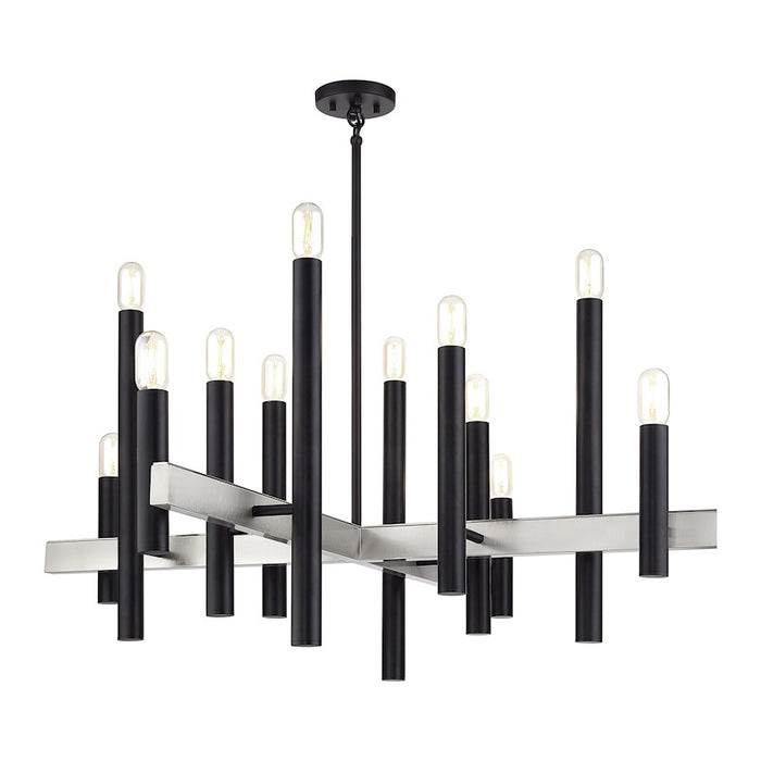 Livex Helsinki 12Lt Extra Large Chandelier, Black/Nickel