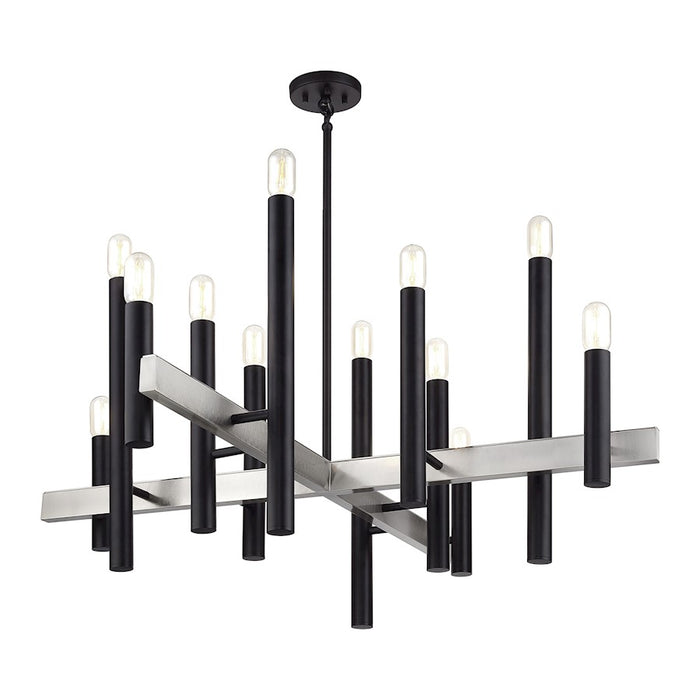 Livex Helsinki 12Lt Extra Large Chandelier, Black/Nickel
