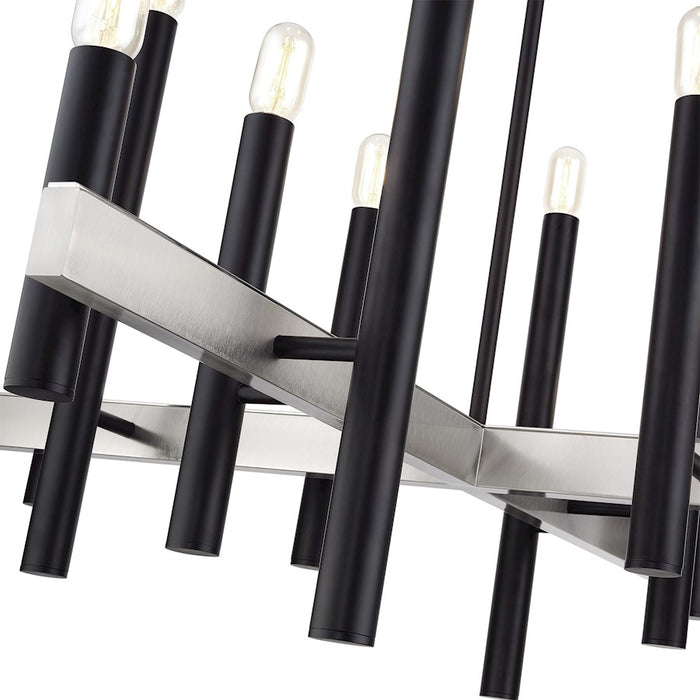 Livex Helsinki 12Lt Extra Large Chandelier, Black/Nickel