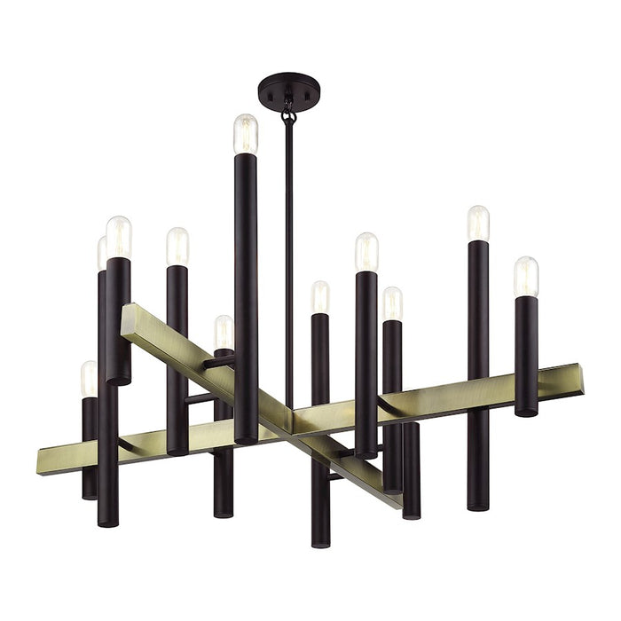 Livex Helsinki 12Lt Large Foyer Chandelier, Bronze/Brass