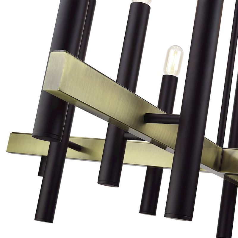 Livex Helsinki 12Lt Large Foyer Chandelier, Bronze/Brass