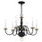 Livex Williamsburg 6 Light Chandelier, Black/Antique Brass