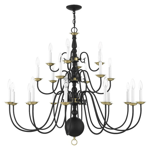 Livex Williamsburg 22 Light Chandelier, Black