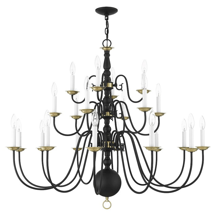 Livex Williamsburg 22 Light Chandelier, Black