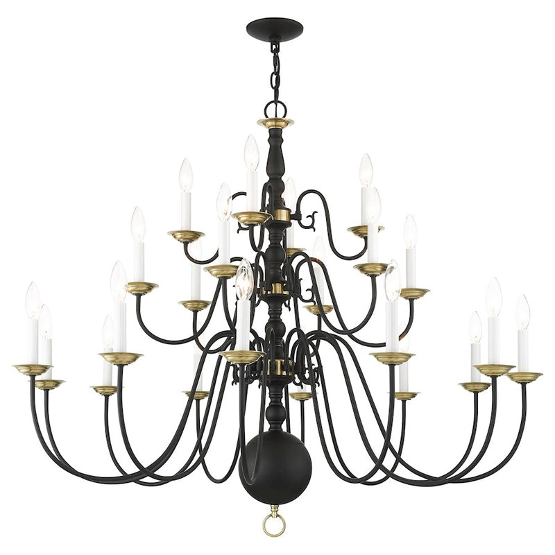 Livex Williamsburg 22 Light Chandelier, Black