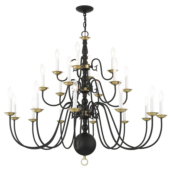 Livex Williamsburg 22 Light Chandelier, Black